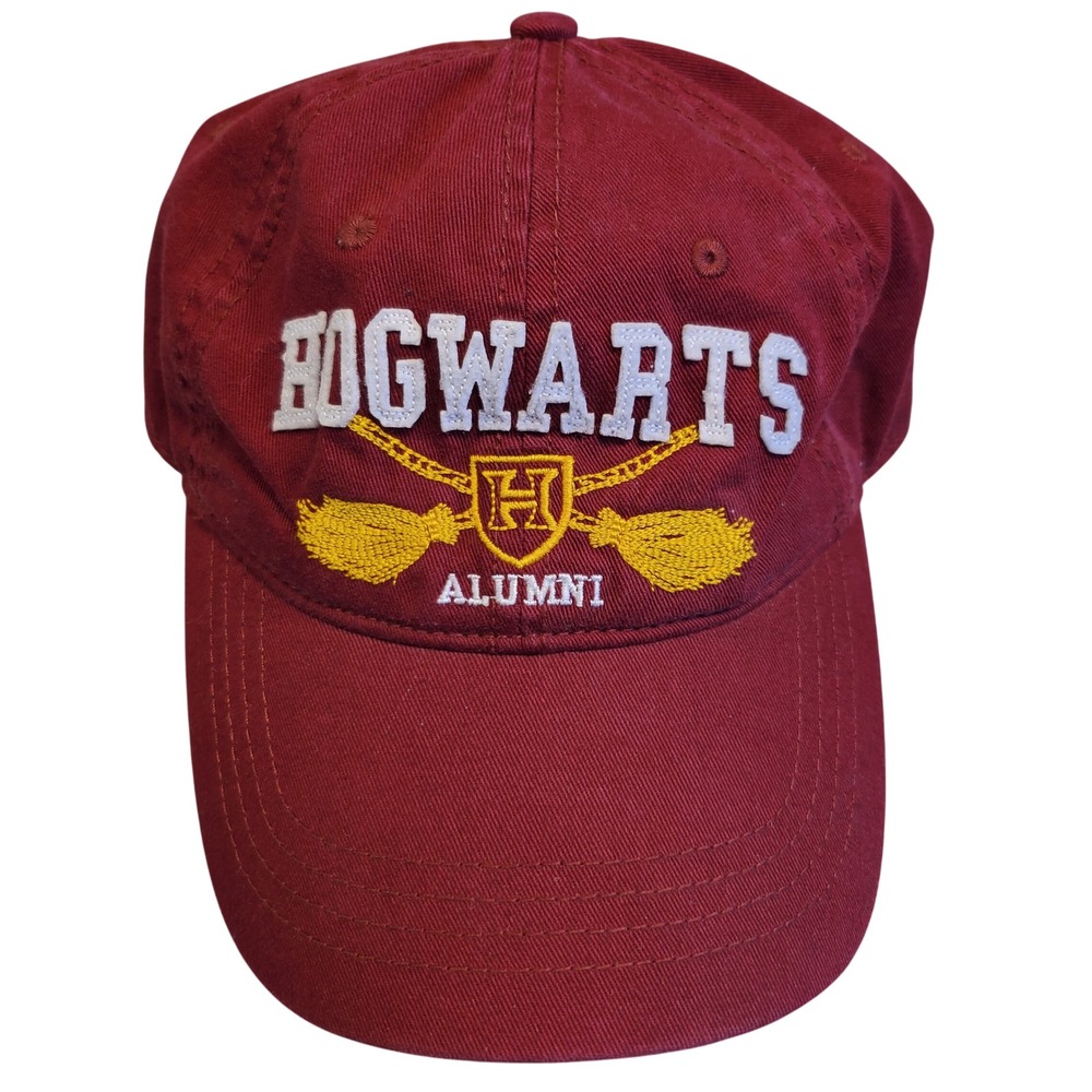 Harry Potter Hogwarts Alumni Baseball Cap Hat Maroon Burgundy Embroidered OSFM